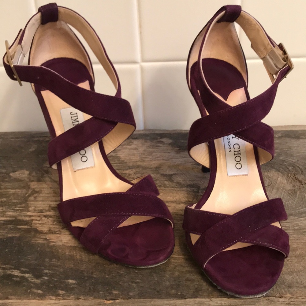 Jimmy Choo Lottie Heels Dark Magenta Suede 36